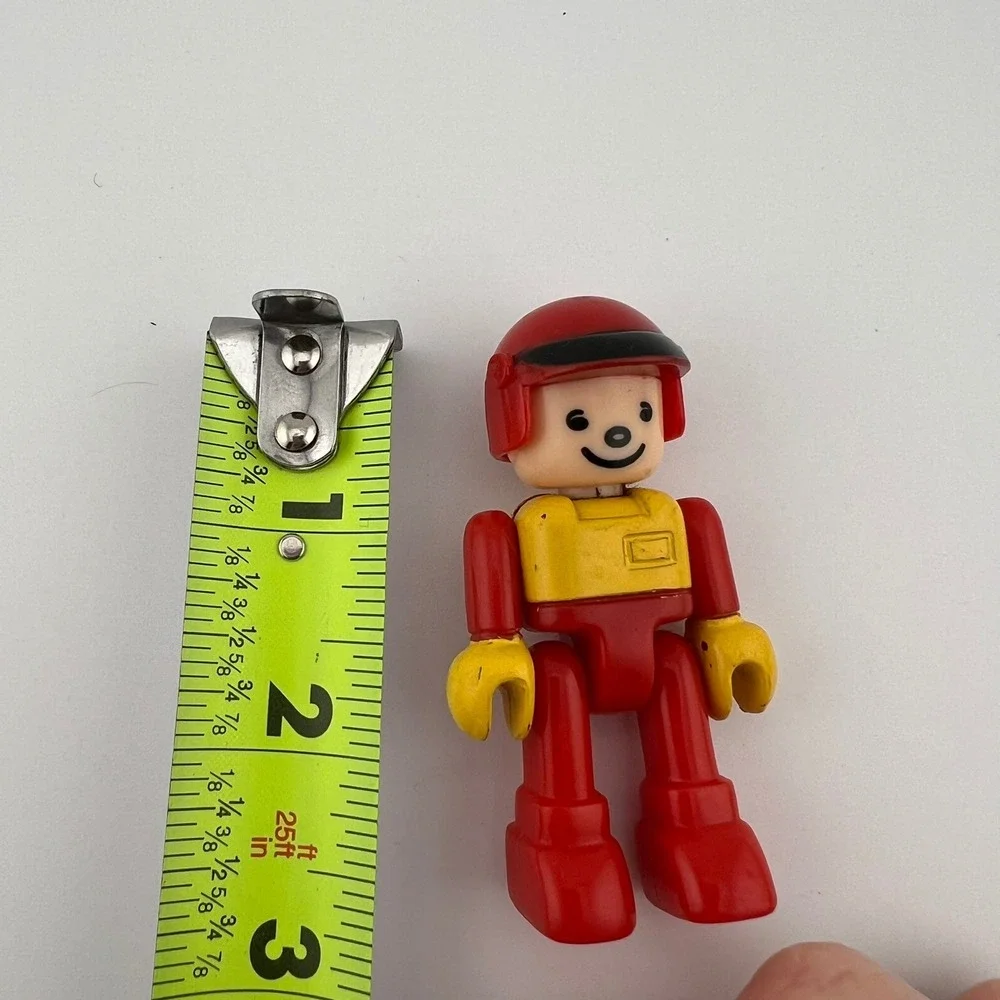 Vintage LEGO DUPLO Figure Red Helmet Yellow Shirt Red Pants 2.5